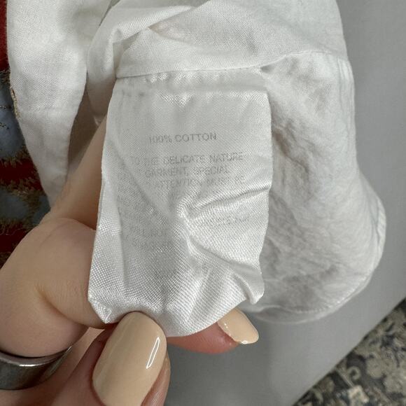 Whistles Skirt Womens 10 White Floral Embroidered Midi Boho Cottagecore Country - Picture 12 of 13